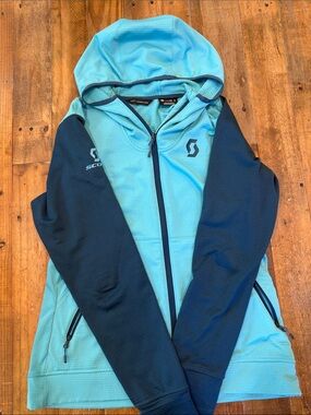 Scott Women's Hooded Zip Jacket - Aqua & Navy